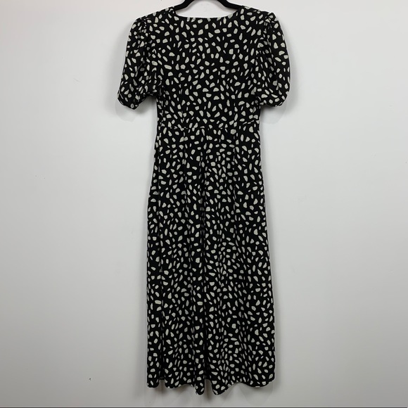Idem Ditto Spotted Print Midi Dress in Black/White - Picture 3 of 5